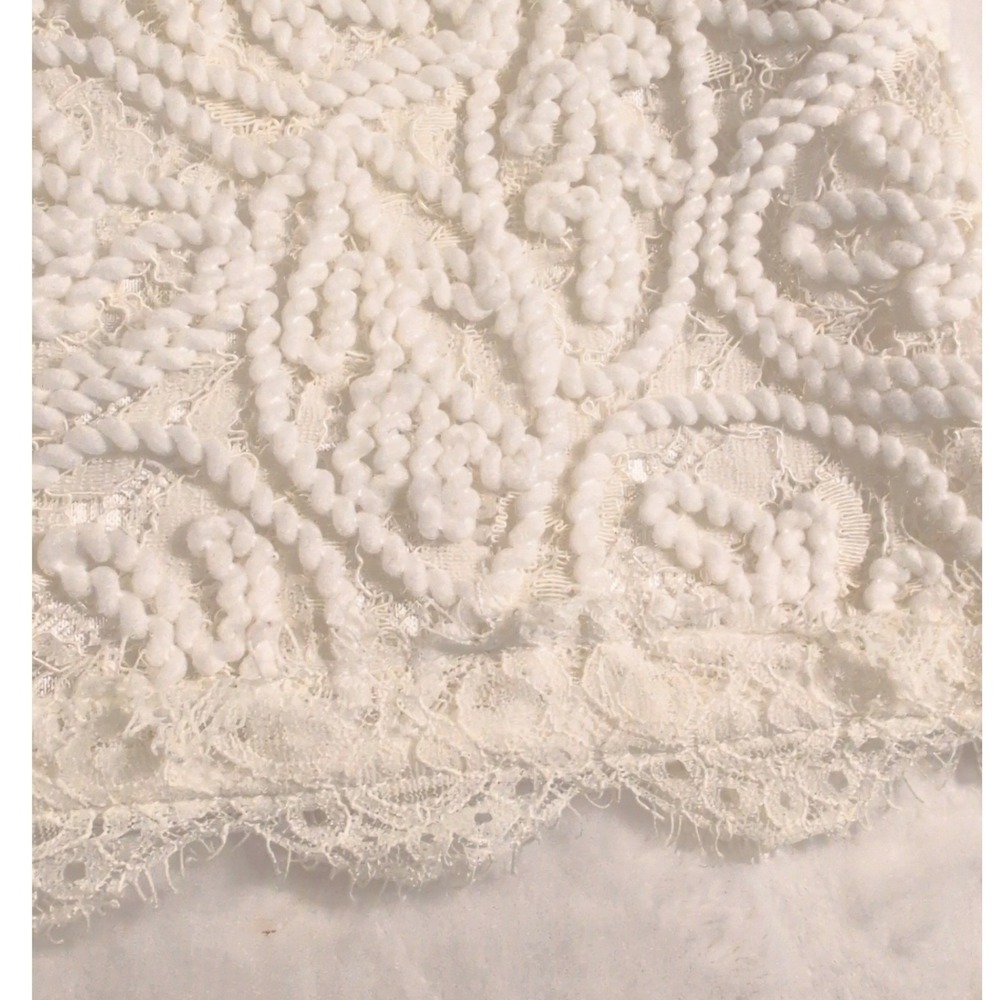 Soft Surroundings White Lilith Lace Bell Sleeve Textured Embroidery Lined Size S - Picture 4 of 12